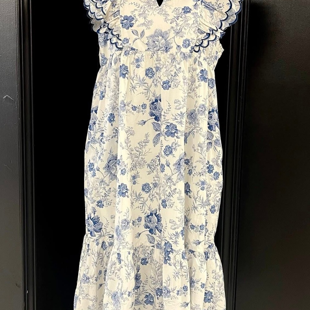 Umgee Blue Floral Midi Dress
